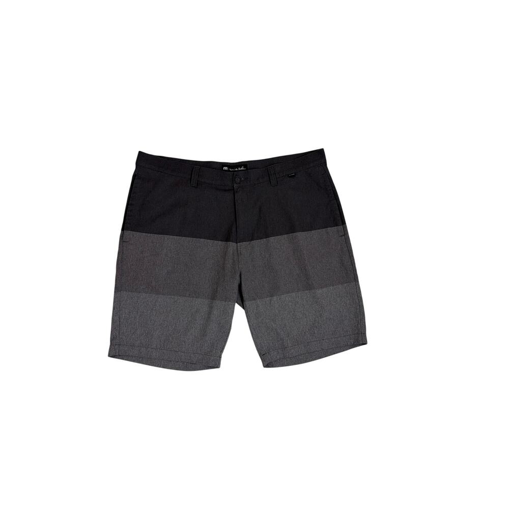 TravisMathew Why Worry Hybrid Performance Grey Black Golf Casual Shorts 38